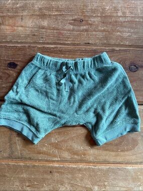 Kids Terry Cloth Shorts in Sage Green - Unbranded